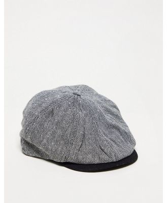 Farah herringbone baker boy hat in grey