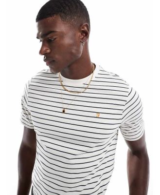 Farah Oakland striped cotton t-shirt in white