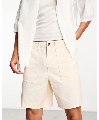 Farah Sepel patch twill shorts in off white