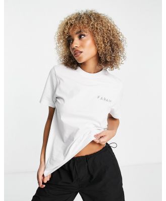 Farah Terry logo graphic cotton boyfriend fit t-shirt in white with back print