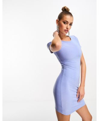 Fashionkilla reversible short sleeve mini dress in lilac & light blue