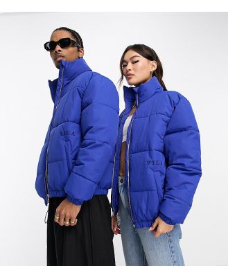 Fila Unisex colour blocked puffer with logo in blue