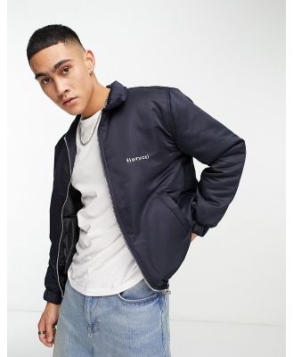 Fiorucci icon zip up jacket with patch in navy-Blue