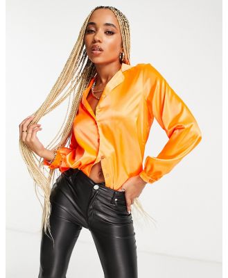 First Distraction The Label satin shirt in orange