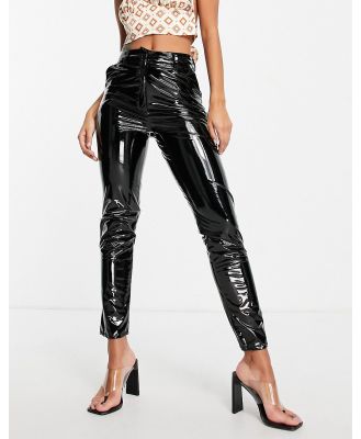 First Distraction The Label vinyl slim pants in black