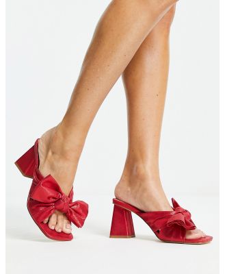 Forever New bow front block mules in red