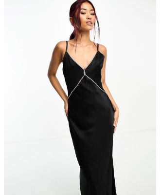 Forever New diamante strap maxi dress in black