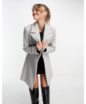 Forever New formal wrap short coat in light grey