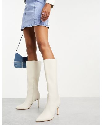 Forever New knee high boots in bone-White