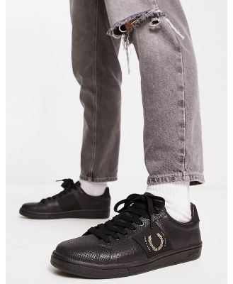 Fred Perry B721 pique leather sneakers in black