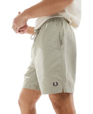 Fred Perry classic swim shorts in warm grey
