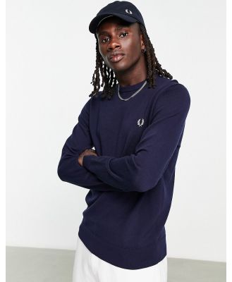 Fred Perry crew neck jumper in navy-Black