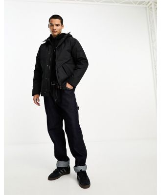 Fred Perry short padded parka jacket in black