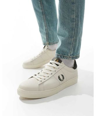 Fred Perry Spencer leather sneakers in off white and grey