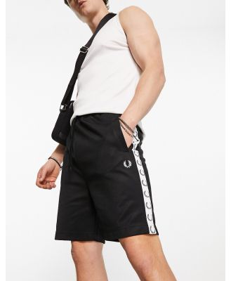 Fred Perry taped tricot shorts in black