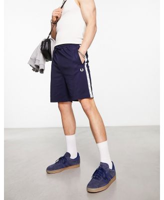 Fred Perry taped tricot shorts in dark blue
