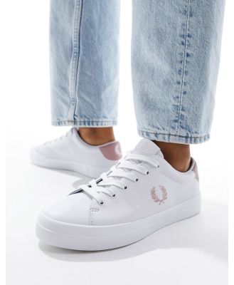 Fred Perry textured Lottie leather sneakers in white