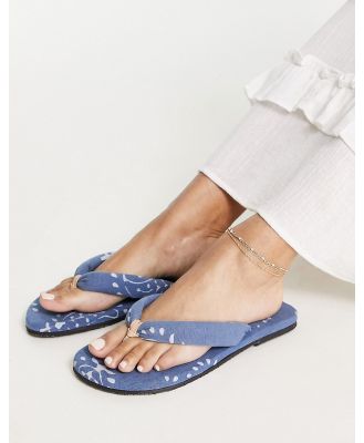 Free People Es Vedra printed fabric sandal in azure blue