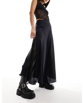 Free People lace insert maxi skirt in black