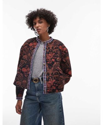 Free People paisley print oversized sweater jacket in multi