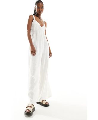 Free People strappy wide leg jumpsuit in white