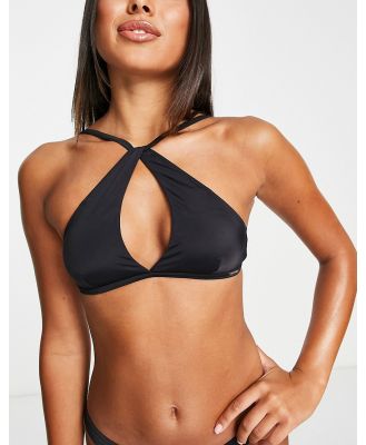 Free Society mix and match cut out wrap bikini top in black