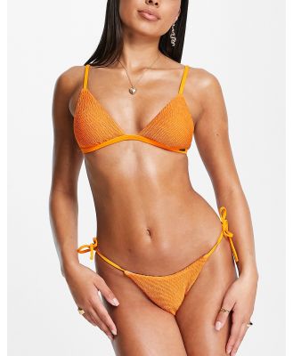 Free Society mix and match triangle bikini top in orange crinkle