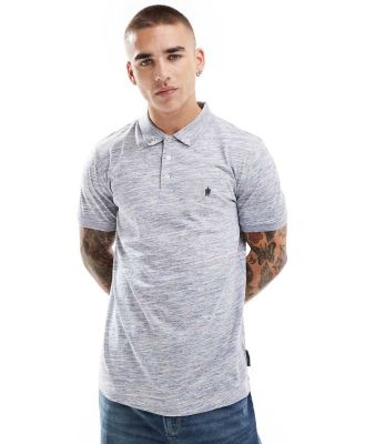 French Connection Injection polo in light blue melange