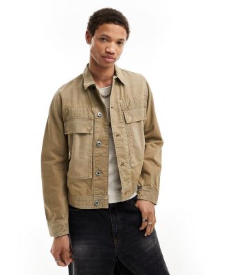 G-Star denim utility jacket with oversized pockets in beige-Neutral