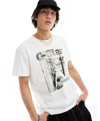 G-Star Eighty Nine oversized long sleeve t-shirt in white with chest print