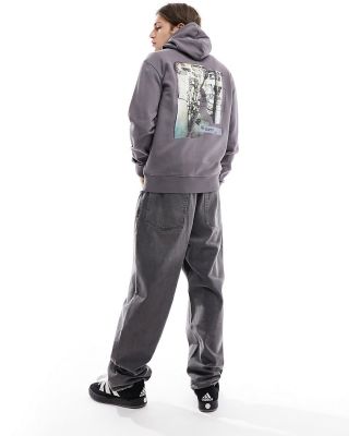G-Star HD pullover hoodie in grey with chest and back print