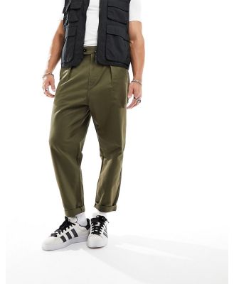 G-Star pleated relaxed fit chinos in dark olive-Green