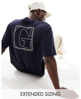 GANT back G box print t-shirt relaxed fit in navy