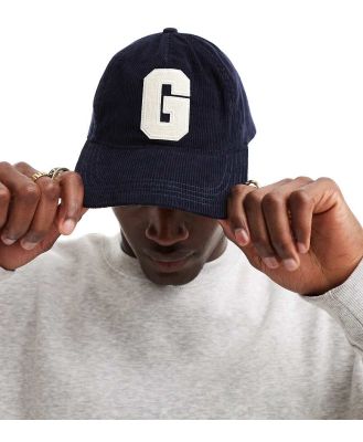 GANT G badge cord baseball cap in navy