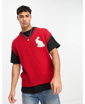 GANT lunar new year capsule cable knit singlet in red