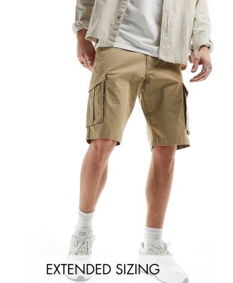 GANT relaxed fit twill cargo shorts in khaki beige-Neutral