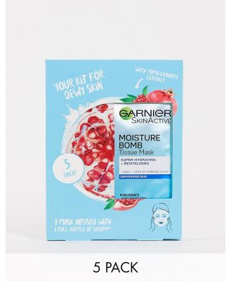 Garnier Moisture Bomb Pomegranate Hydrating Face Sheet Mask for Dehydrated Skin (5 Pack)-No colour
