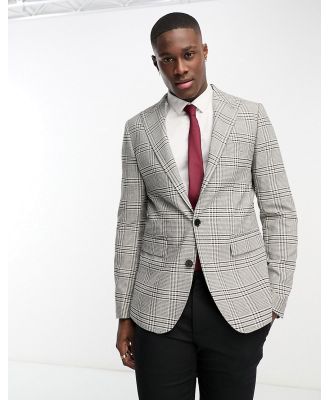 Gianni Feraud skinny suit jacket in grey check