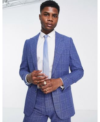 Gianni Feraud slim fit suit jacket in blue check