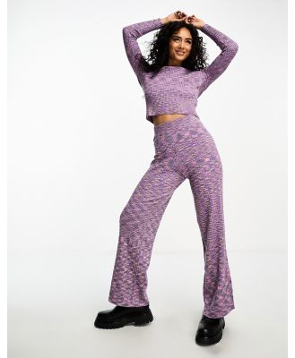 Gianni Feraud space knit wide leg knit pants in purple (part of a set)