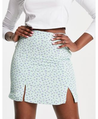 Glamorous 90s mini shift skirt in mint lilac ditsy-Multi