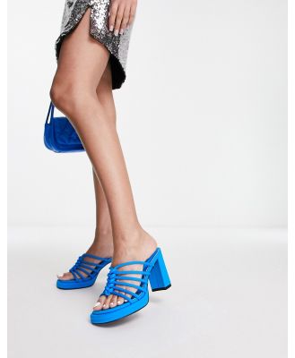 Glamorous caged heeled sandals in blue