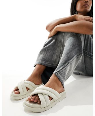 Glamorous cross strap slides in off white