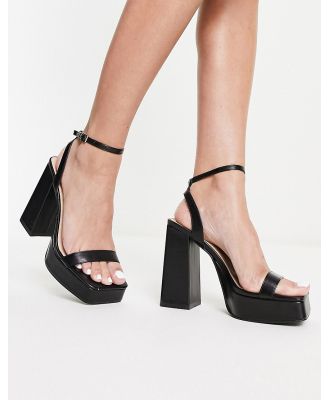 Glamorous platform heel sandals in black