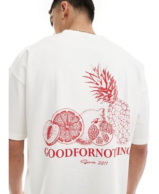 Good For Nothing fruit salad graphic back t-shirt in white