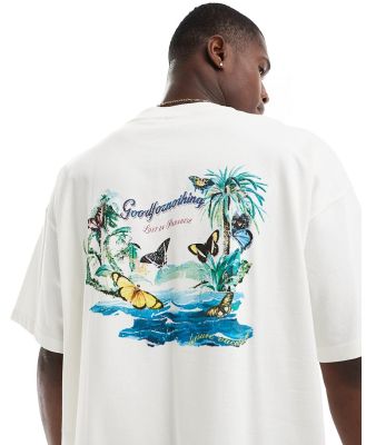 Good For Nothing tropical graphic t-shirt in white