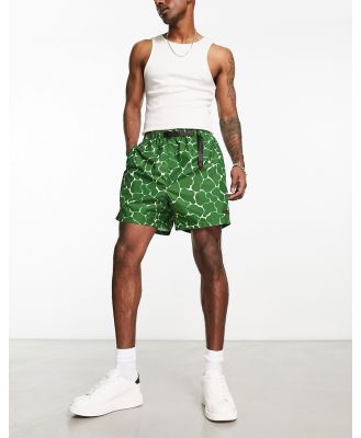 Gramicci Shell Canyon ripple print shorts in green