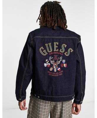 GUESS Originals denim jacket with back print logo in navy