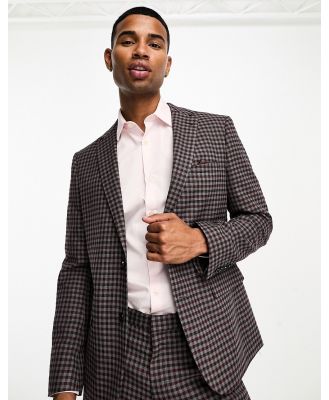 Harry Brown slim fit suit jacket in red gingham check