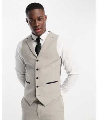 Harry Brown Wedding wool mix slim fit suit waistcoat in light grey